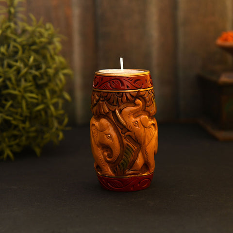 wooden candle holder stand