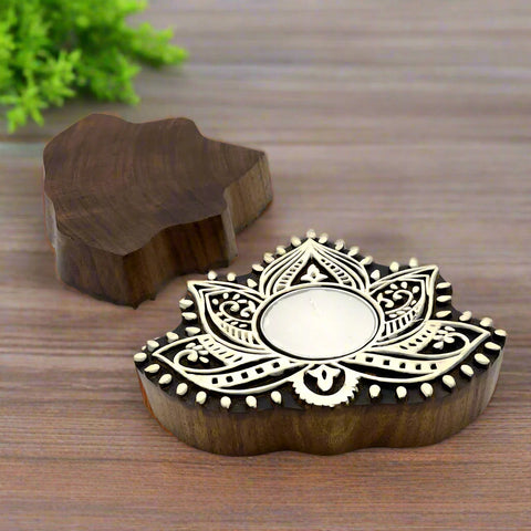 Lotus Carved Candle Holder