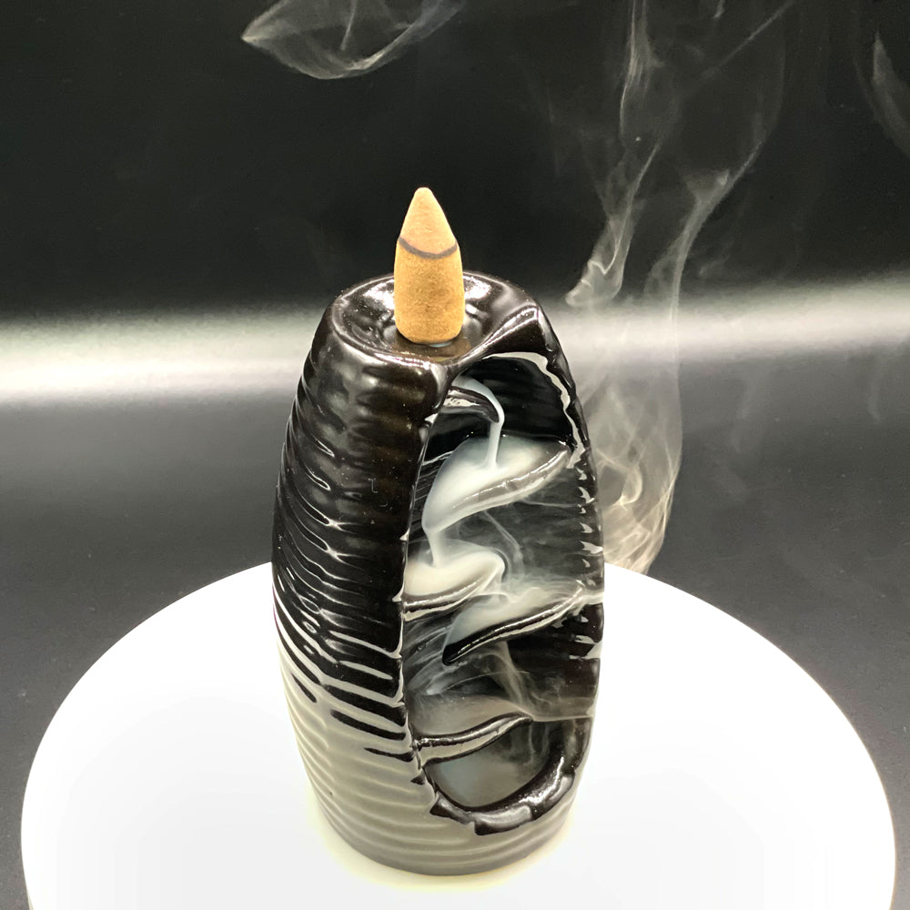 Ceramic Backflow Waterfall Incense Burner | Aromatherapy Cone Holder ...