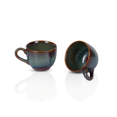 turquoise color ceramic cups