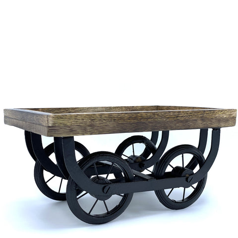 wooden trolly for food serving