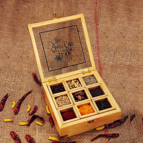 Wooden Masala Box