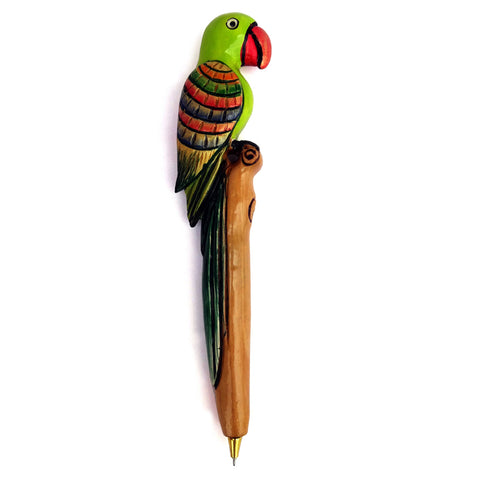 Wooden Artistic Parrot Pen