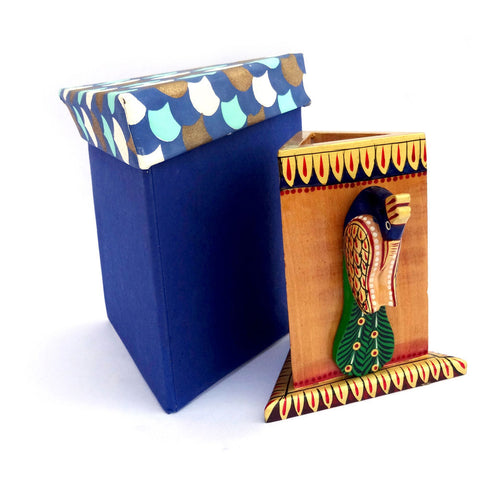 Peacock Pen Holder Gift Set
