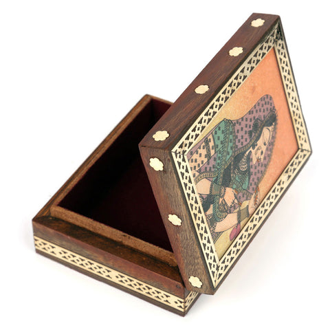 wooden jewellery box gemstone