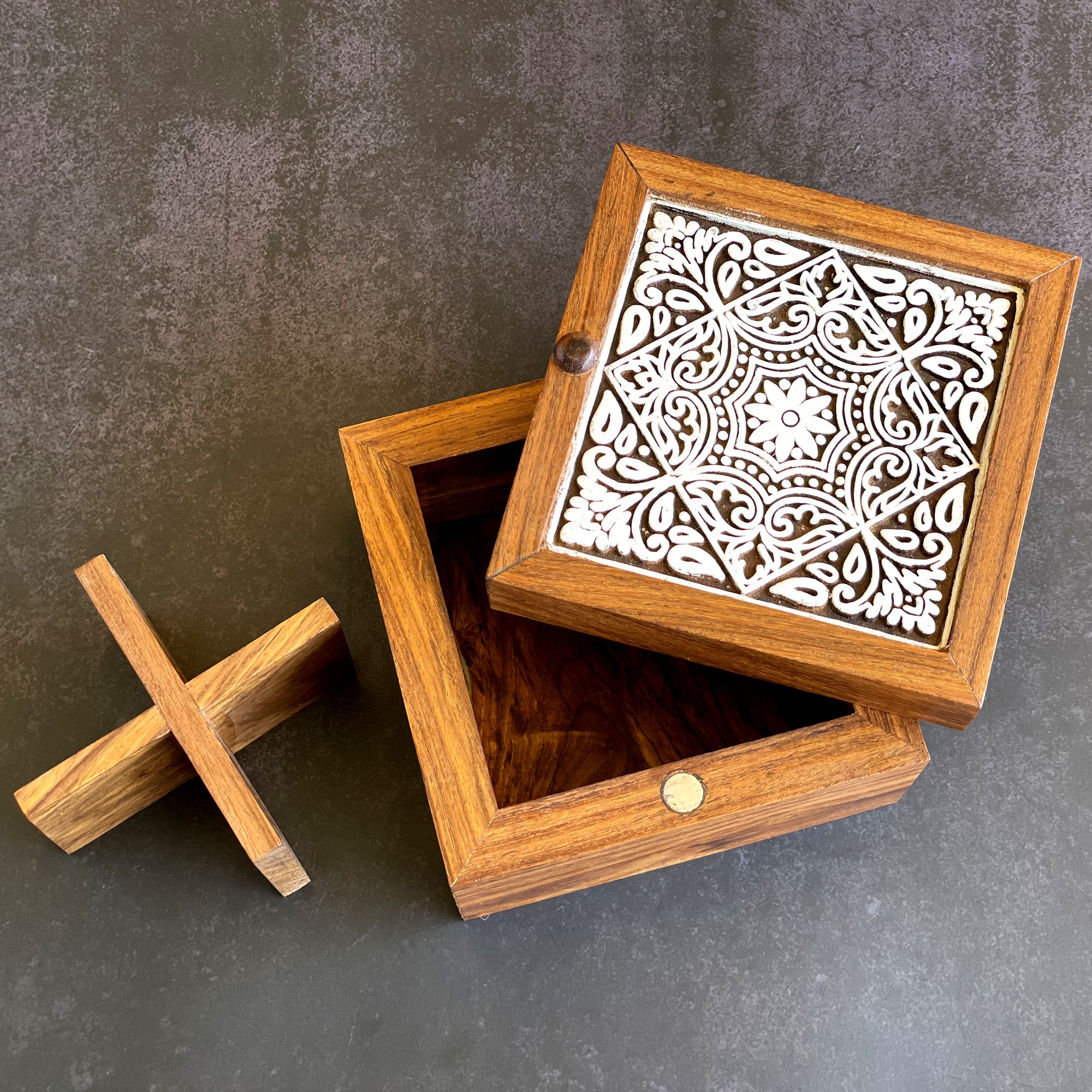 Mint Storage Box Sheesham Wood Mint Box with Magnetic Lock | Wooden Spice Storage ...