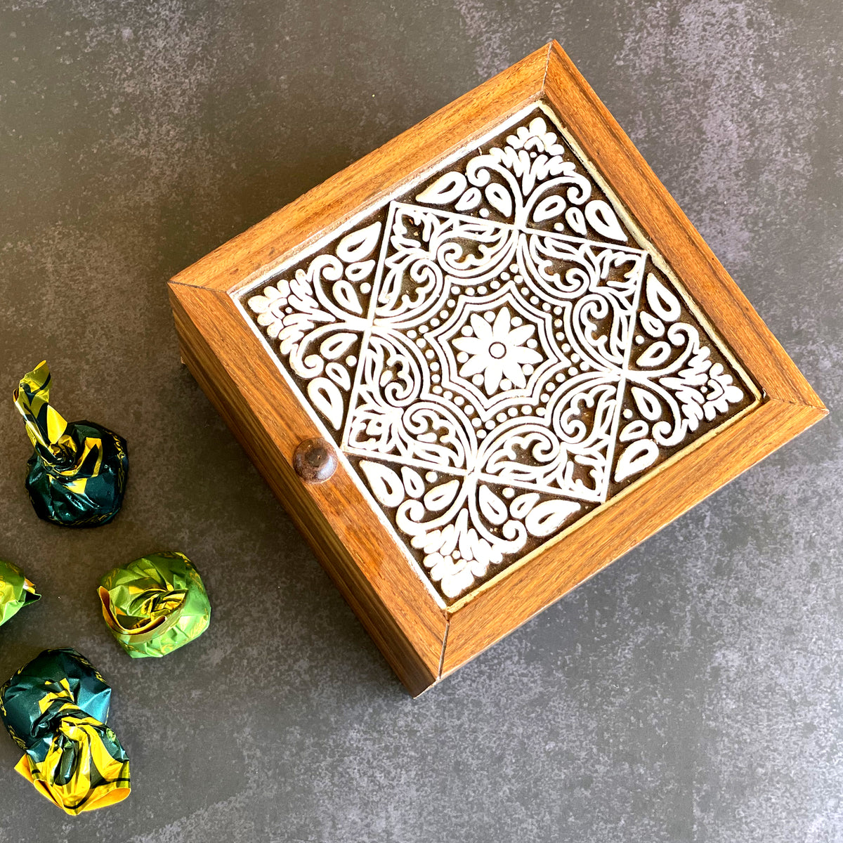 Mint Storage Box Sheesham Wood Mint Box with Magnetic Lock | Wooden Spice Storage ...