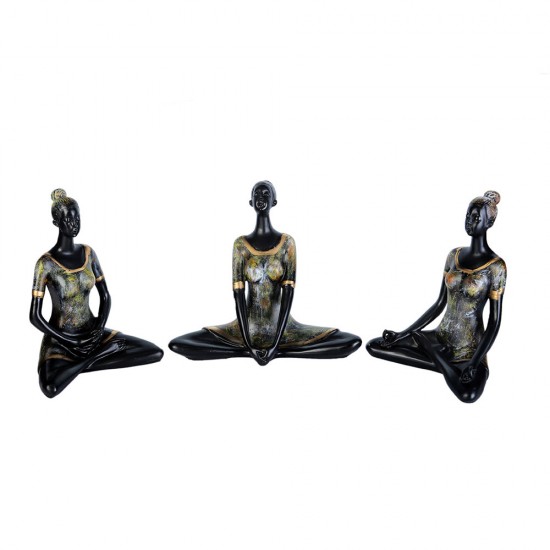 Assorted Yoga Poses Black Figurine - Meditation Art